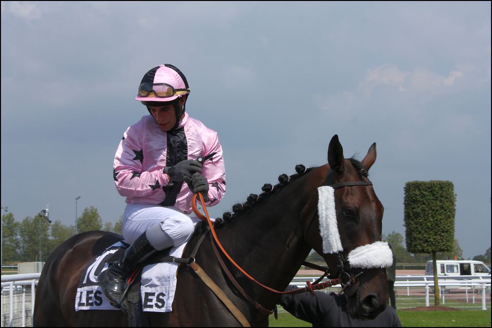 Prparation du jockey dans le rond de prsentation