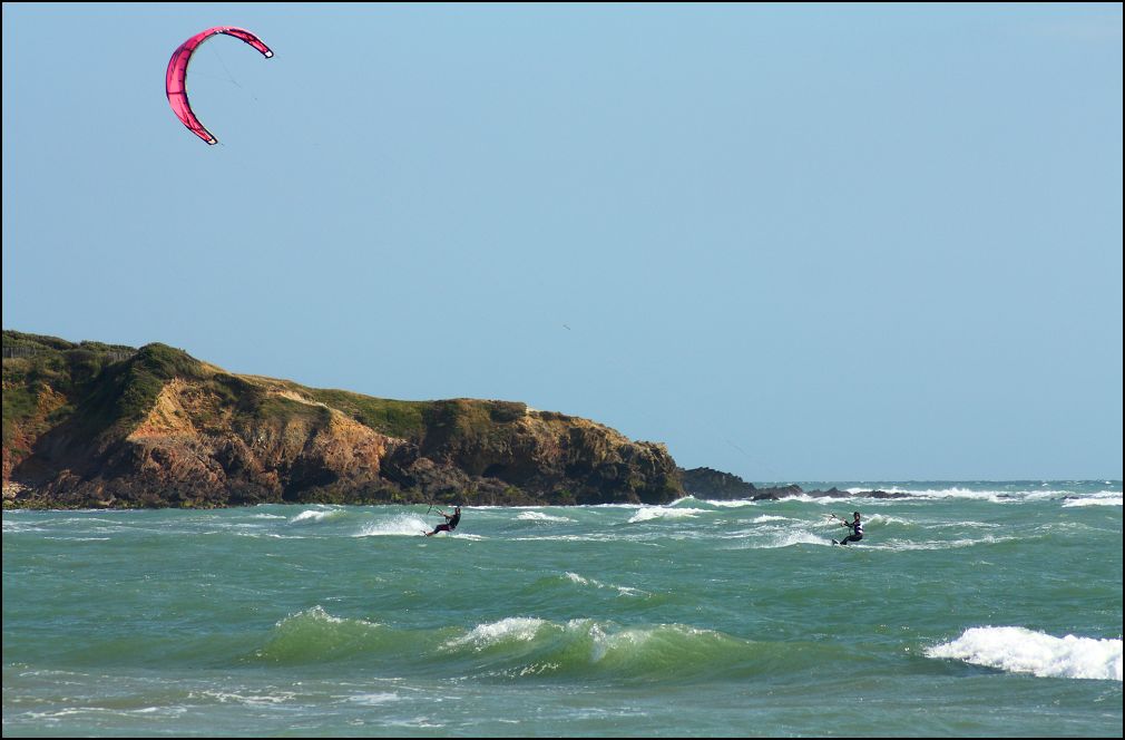 Kite-surf au Veillon à Talmont Saint Hilaire en Vendée